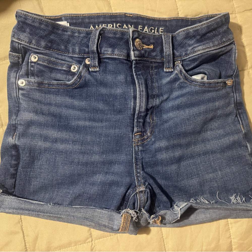 American Eagle Dark Blue Denim Shorts